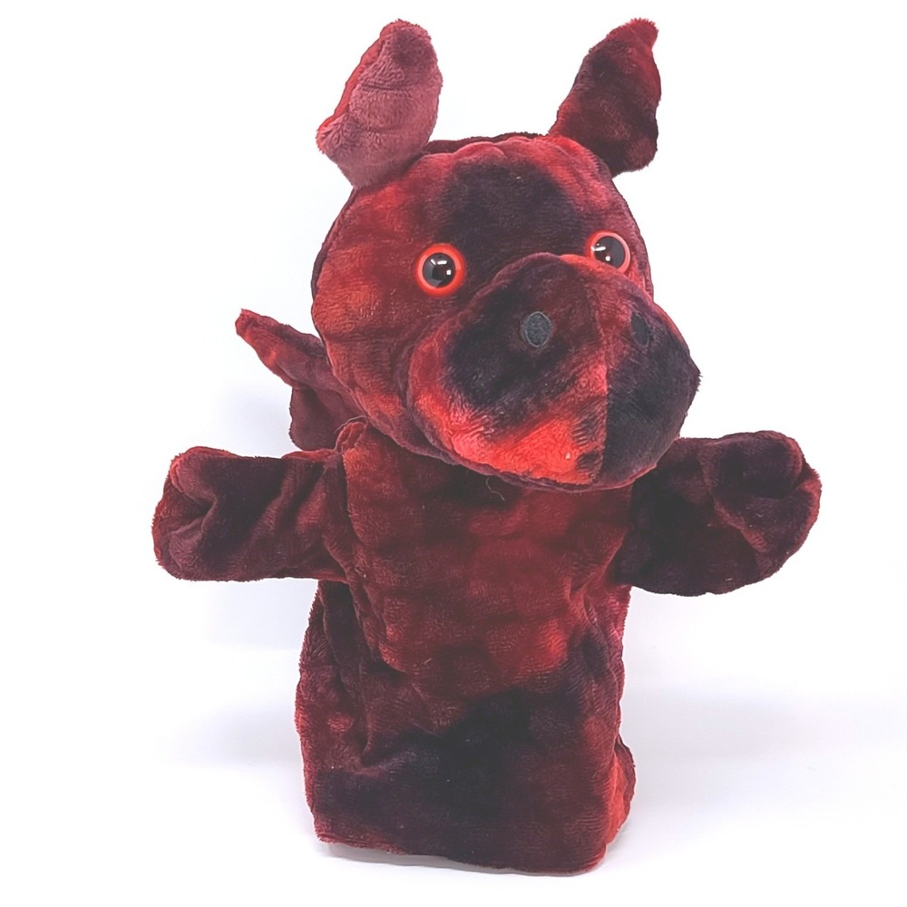 Puppet Company Dragon Hand Puppet Plush Toy Red Black Textured‎ Winged Mythical